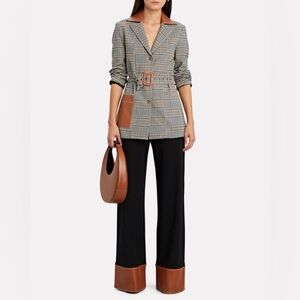 Staud Dime Vegan Leather-Trimmed Pants